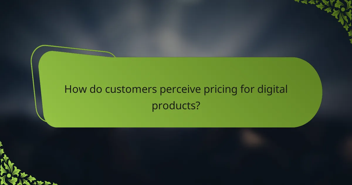 How do customers perceive pricing for digital products?