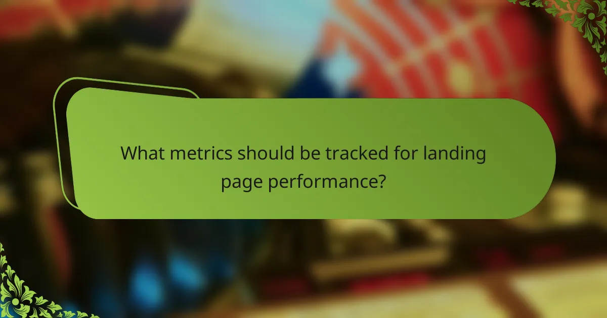 What metrics should be tracked for landing page performance?