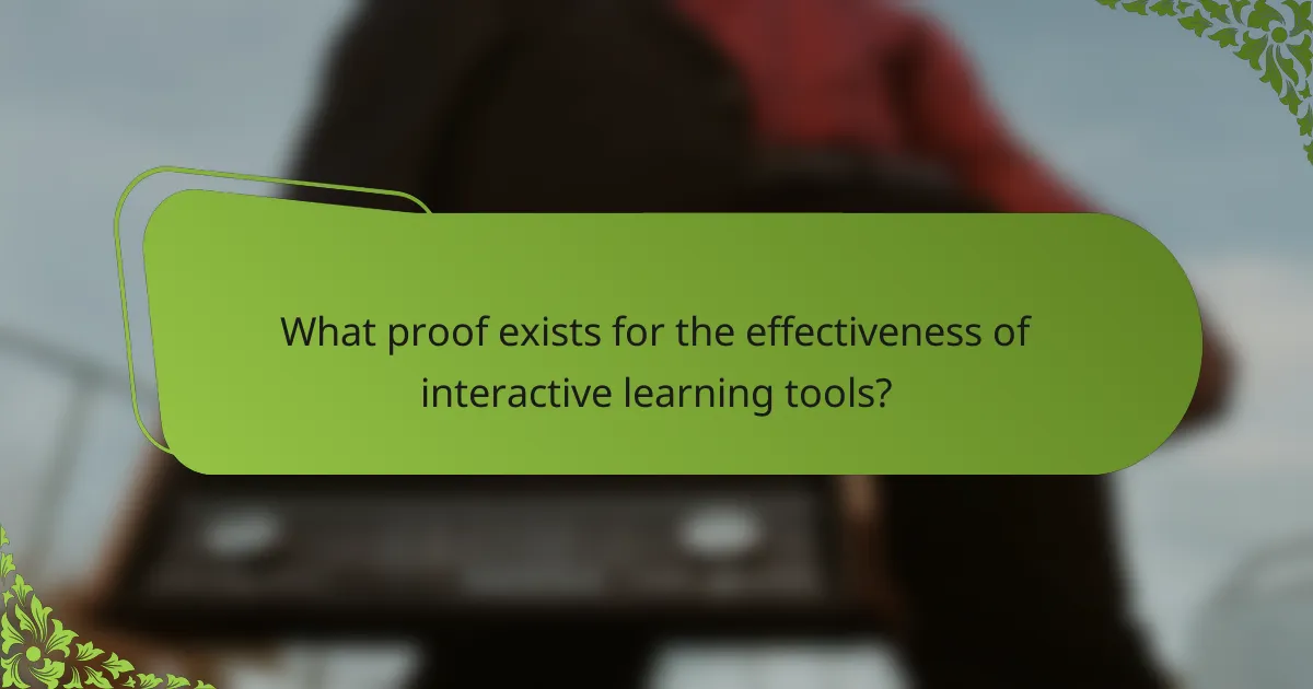 What proof exists for the effectiveness of interactive learning tools?